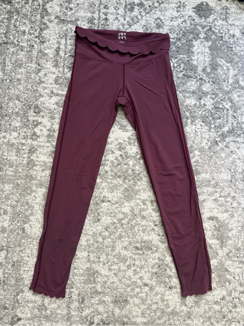 JoyLab Girls' Scallop Waist Leggings - Dusty Purple